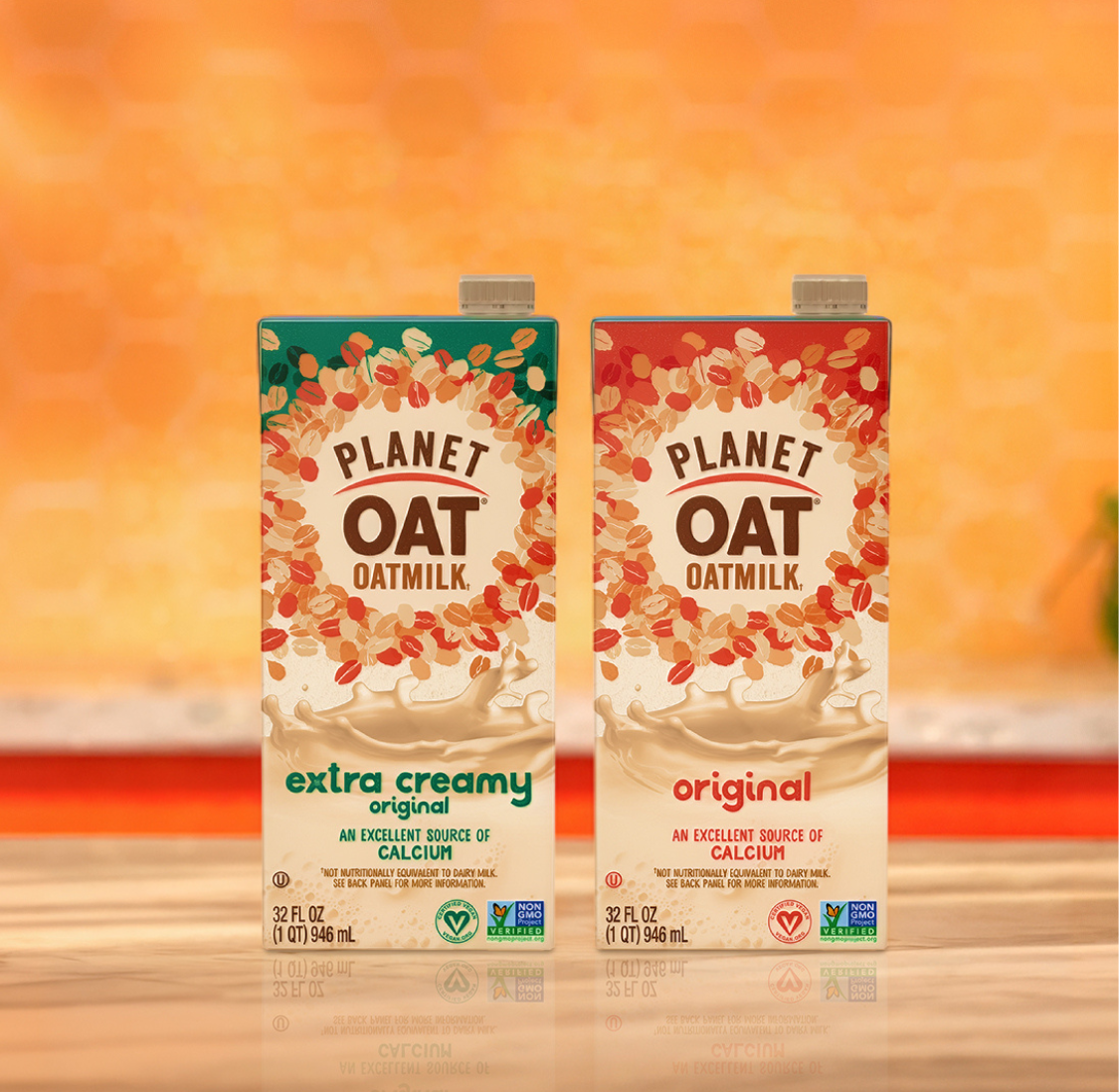 Planet Oat Shelf Stable Oatmilk products on a countertop