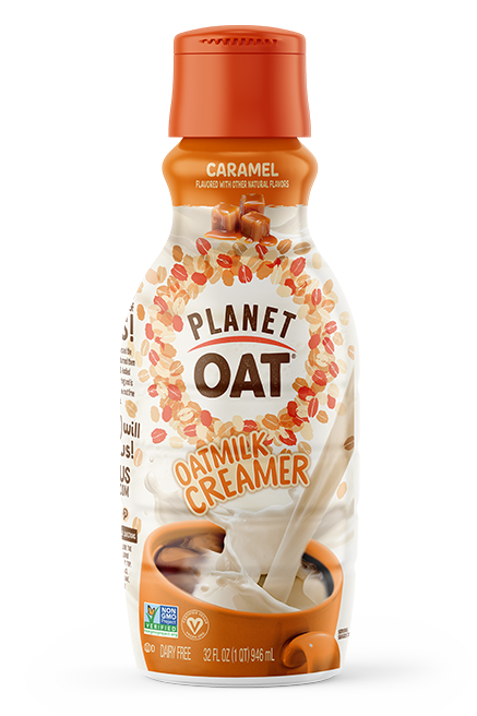 Planet Oat Creamer Caramel 32oz Front