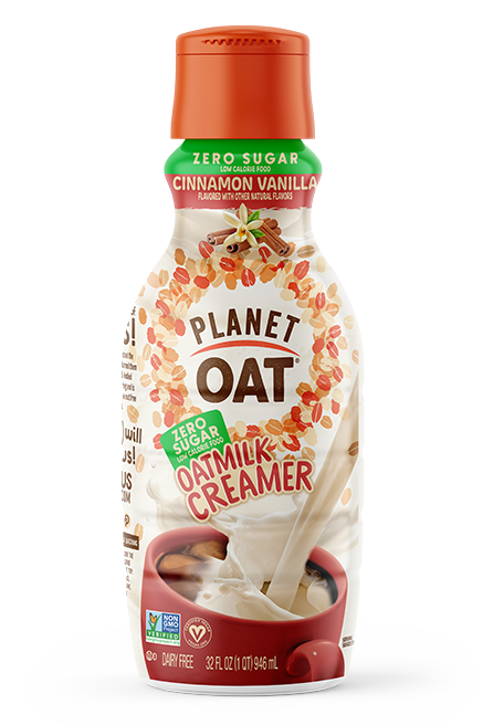 Planet Oat Creamer Cinnamon Vanilla Sugar Free 32oz Front