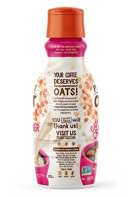 Planet Oat Creamer White Chocolate Raspberry 32oz Left