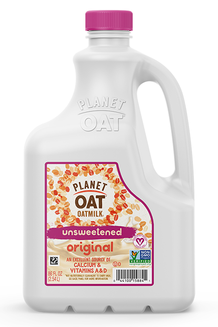 Planet Oat Oatmilk Unsweetened Original 86oz Front