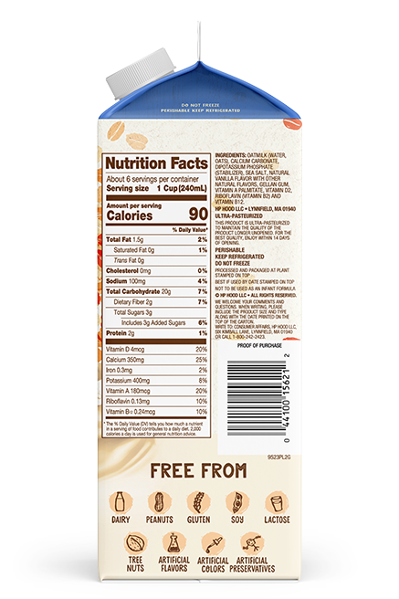 Planet Oat Oatmilk Vanilla 52oz Right