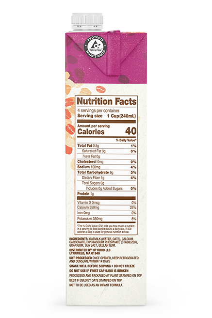 Planet Oat Unsweetened Original Oatmilk Aseptic 32oz Right