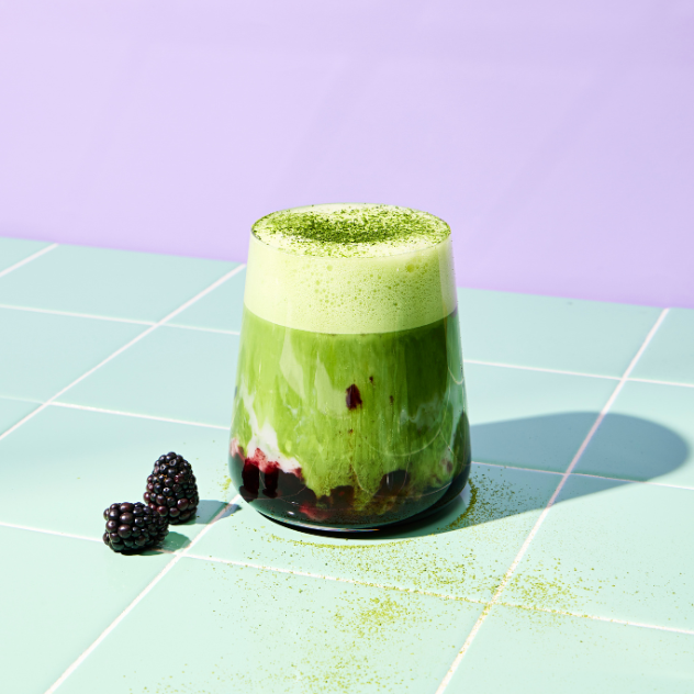Blackberry Matcha Hot Latte