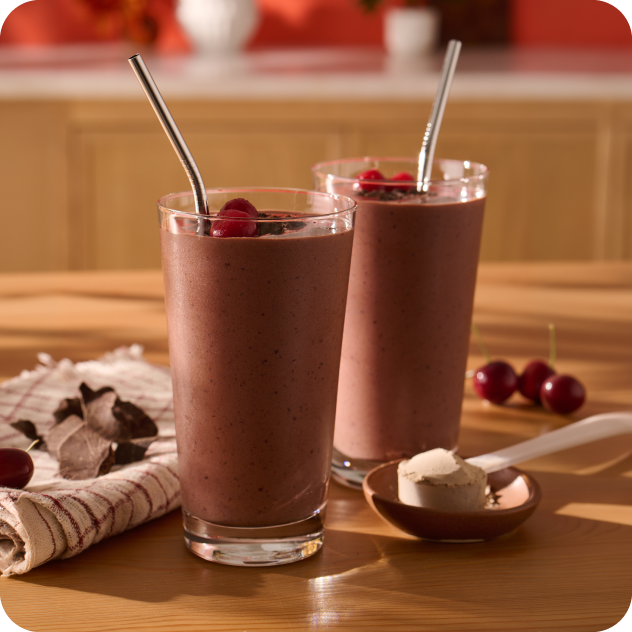 chocolate cherry oatmilk protein smoothie
