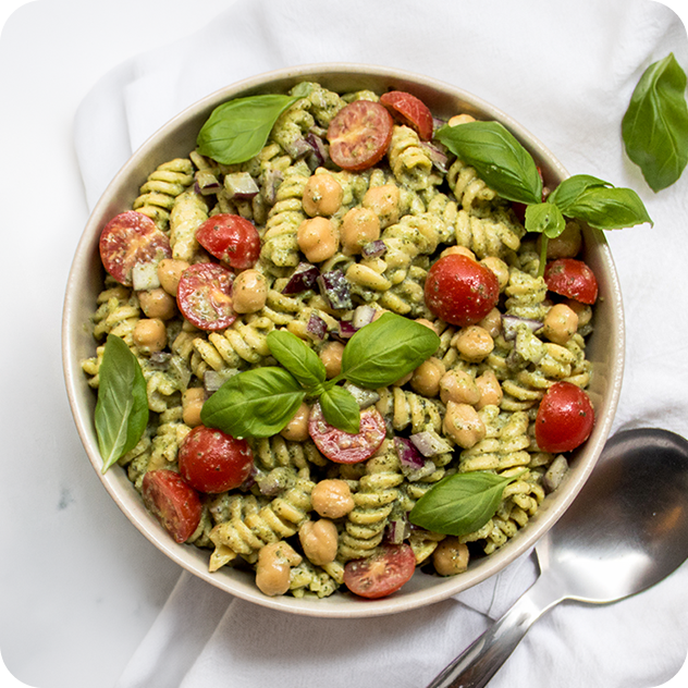 creamy pesto pasta salad