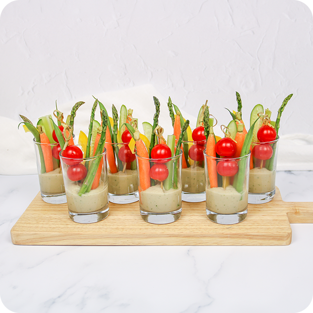 easy white bean and crudite cups