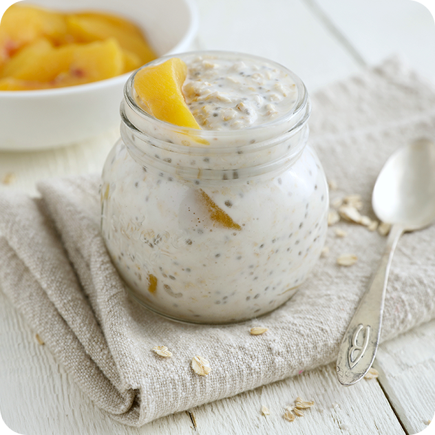 peaches and cream overnight oats