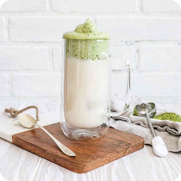 whipped iced matcha latte